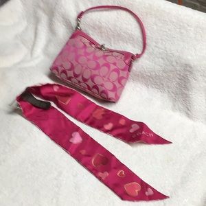 NWT Coach ponytail wrap, and Coach wristlet